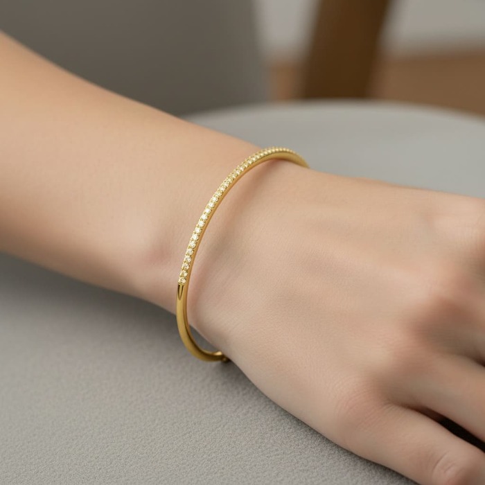 acheter Bracelet Diamant Or Jaune Jonc de Diamants