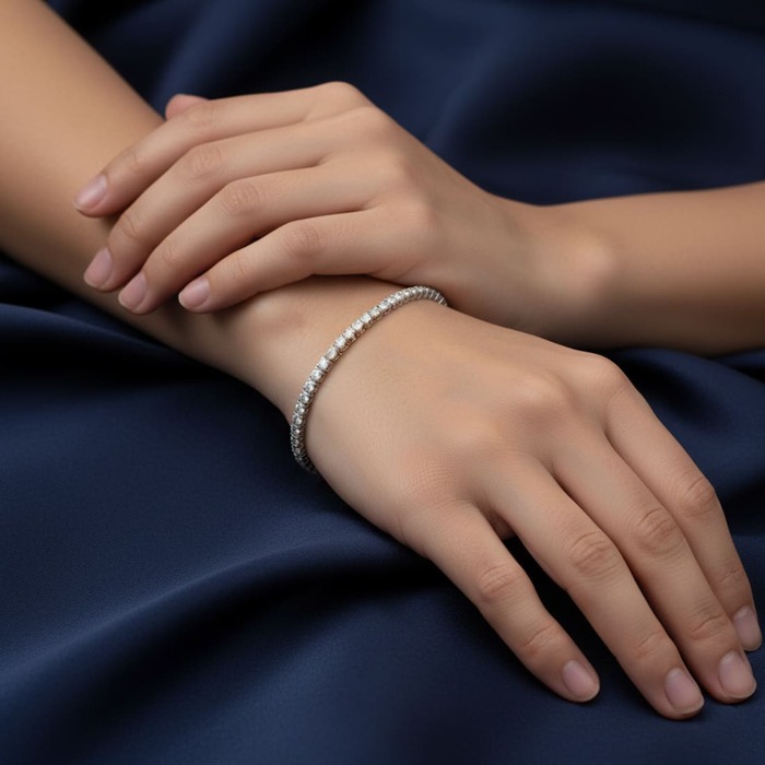 acheter  Bracelet  Diamant Or Blanc RIVIERE DIAMANTS