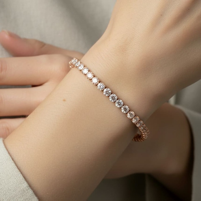 acheter  Bracelet  Diamant Or Rose TENNIS DIAMANTS