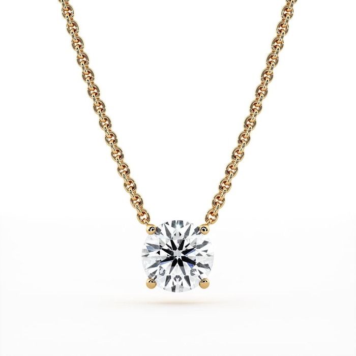 Pendant & Necklace Classics Diamond Yellow Gold 4 CLAWS