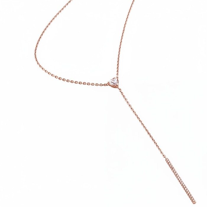 Pendentif Classique  Diamant Or Rose A COEUR JOIE