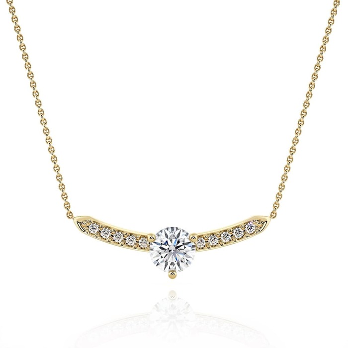 Pendant & Necklace Classics Diamond Yellow Gold Barrette of diamonds