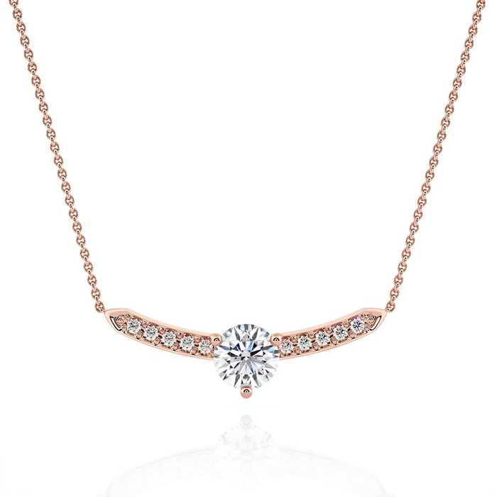 Pendant & Necklace Classics Diamond Pink Gold Barrette of diamonds