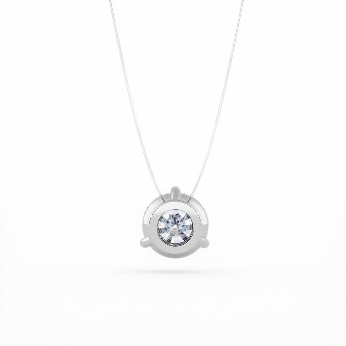 bijoux Pendentif Classique  Diamant Or Blanc Fil de peche