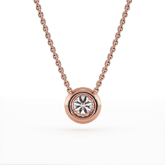 sell Pendant & Necklace Classics Diamond Pink Gold Paved Round Brilliants