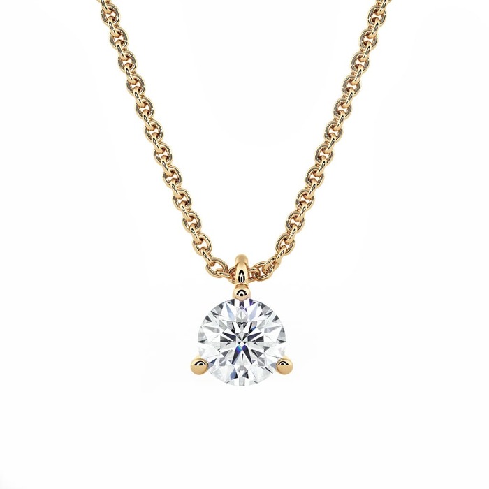 Pendant & Necklace Classics Diamond Yellow Gold 3 CLAWS B