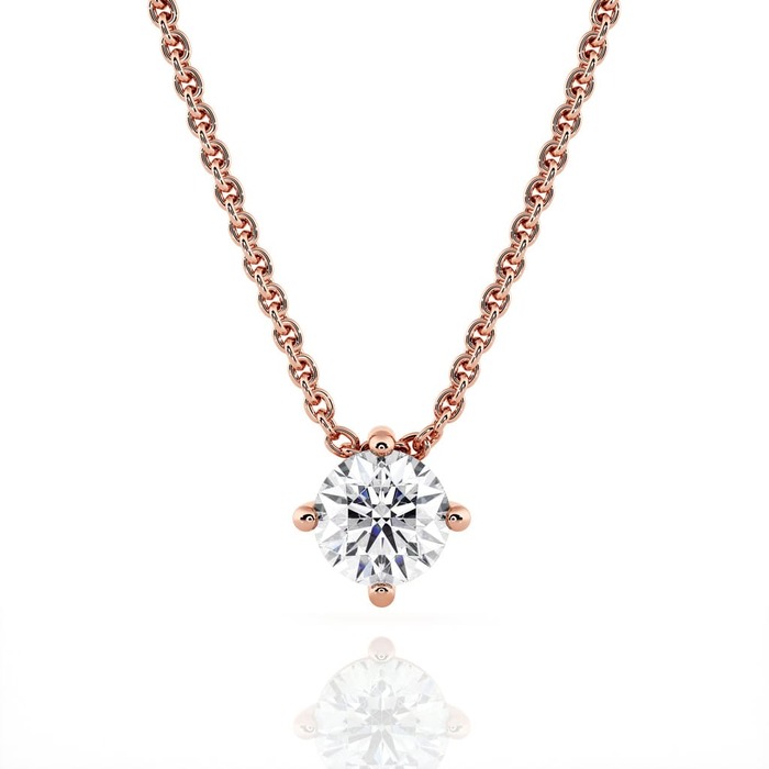 Pendant & Necklace Classics Diamond Pink Gold 4 Claws cross pendant
