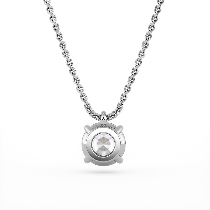 bijoux Pendentif Classique  Diamant Or Blanc Pendentif 4 Griffes