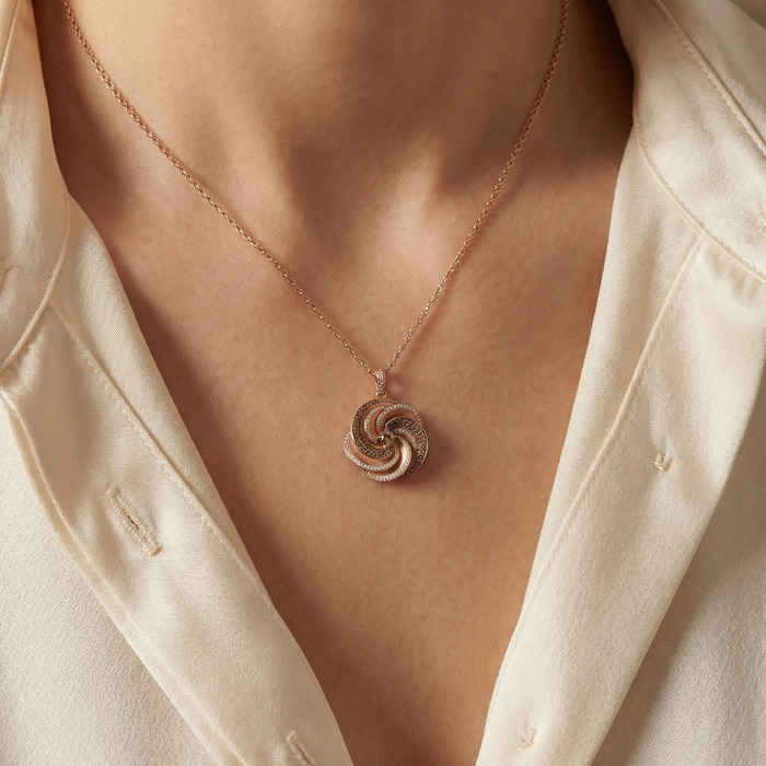 buy Pendant & Necklace Designer Jewellery Diamond Pink Gold Desert Rose