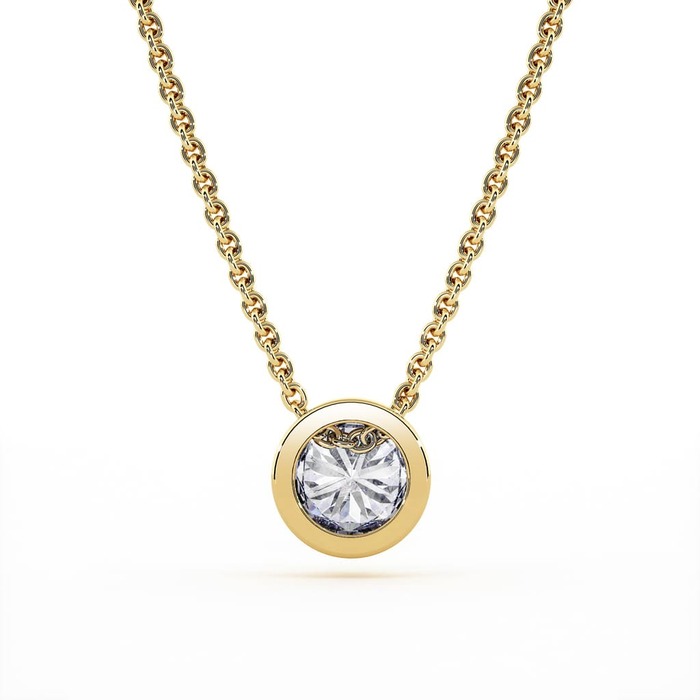 vente Pendentif Classique  Diamant Or Jaune serti clos ETERNITE