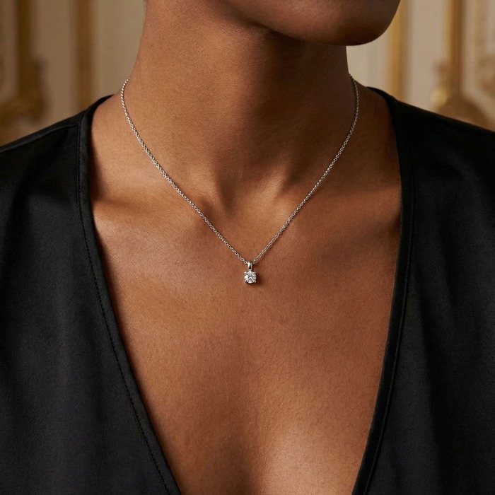 buy Pendant & Necklace Classics Diamond White Gold SOLITAIRE  N°1 with swivelling bail
