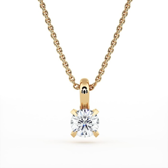 Pendant & Necklace Classics Diamond Yellow Gold SOLITAIRE  N°1 with swivelling bail