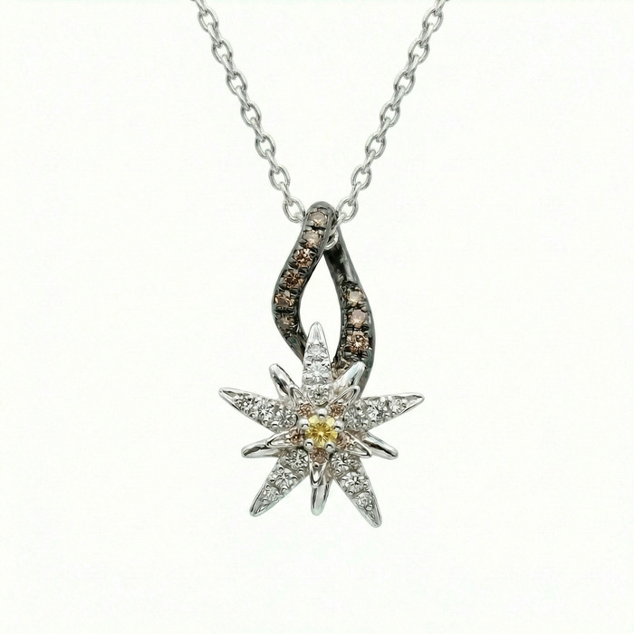 Pendentif Créateurs Diamant Or Blanc Terre d'Edelweiss