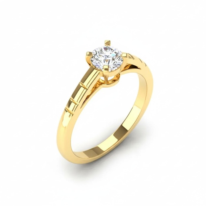 Engagement ring Classics Diamond Yellow Gold Some-day (one-Night) 4-Claws and Hyphens