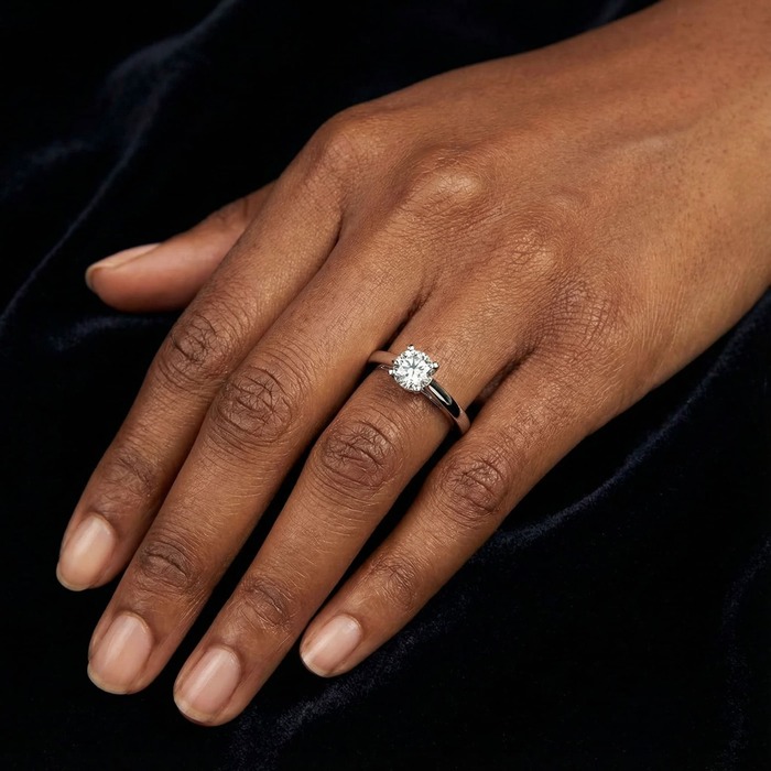 acheter Solitaire  Classique  Diamant Or Blanc 1-JOUR 1-NUIT 4-Griffes