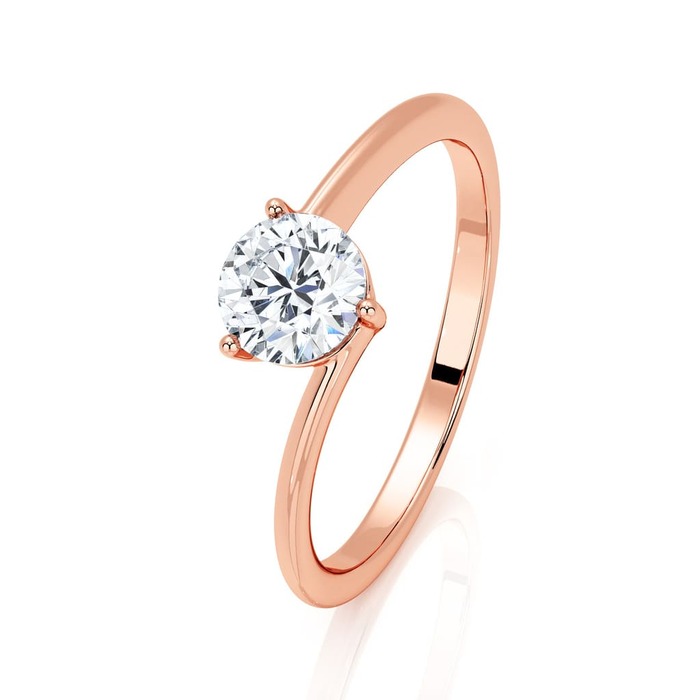 Solitaire  Classique  Diamant Or Rose 3 griffes