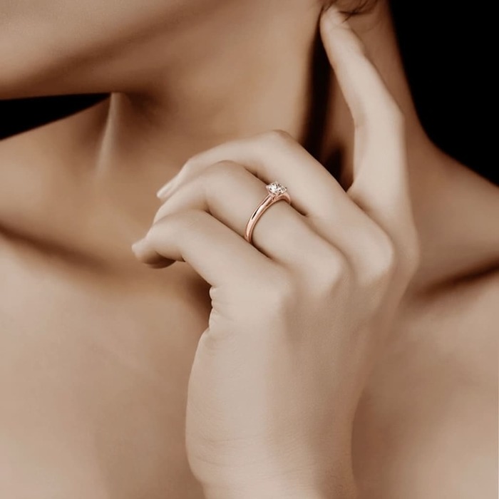 acheter Solitaire Classique Diamant Or Rose 4 Griffes Classic