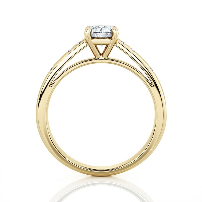 sell Engagement ring Paved  Diamond Yellow Gold 4 Claws Bi-LED