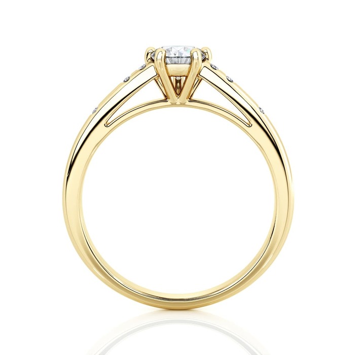 sell Engagement ring Paved  Diamond Yellow Gold 5 Claws Bi-LED