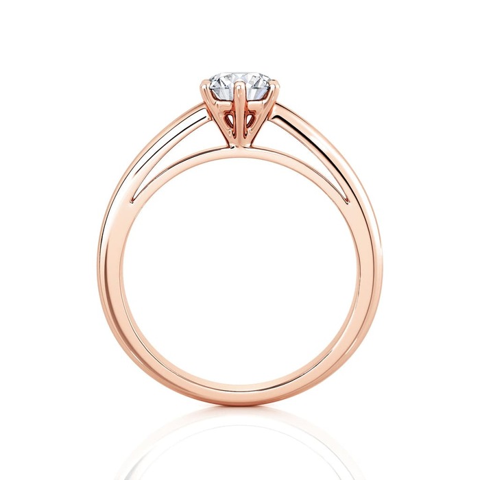 vente Solitaire  Classique  Diamant Or Rose 6 Griffes Classic