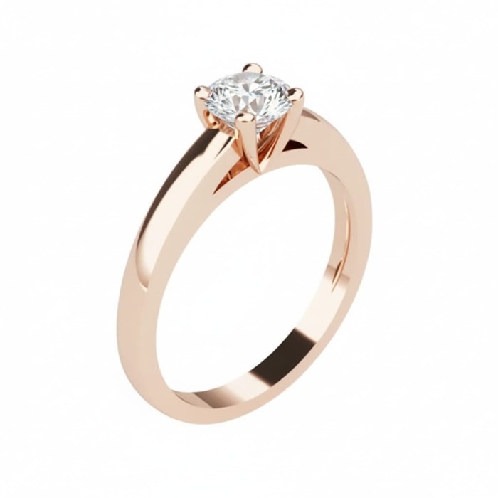 Solitaire Classique Diamant Or Rose AUBE