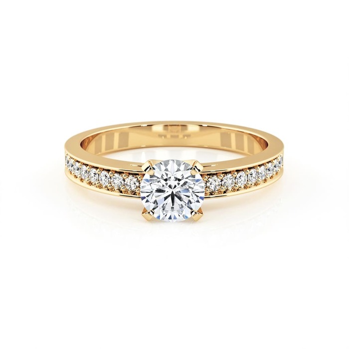 achat Solitaire  Classique avec pavage  Diamant Or Jaune BERCEAU Pavé