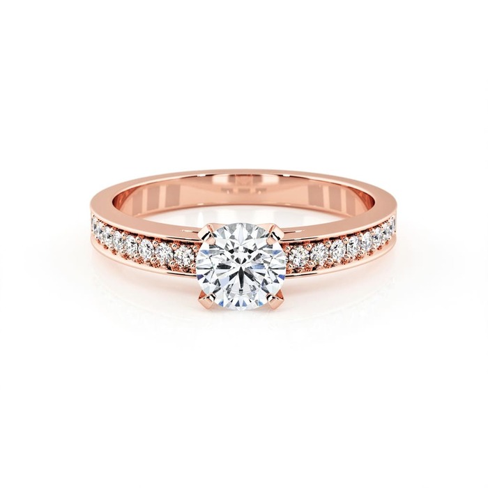 purchase Engagement ring Paved  Diamond Pink Gold CRADLE (paved)