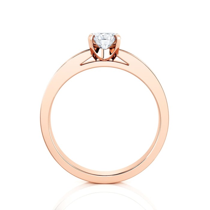 vente Solitaire  Classique avec pavage  Diamant Or Rose BERCEAU Pavé