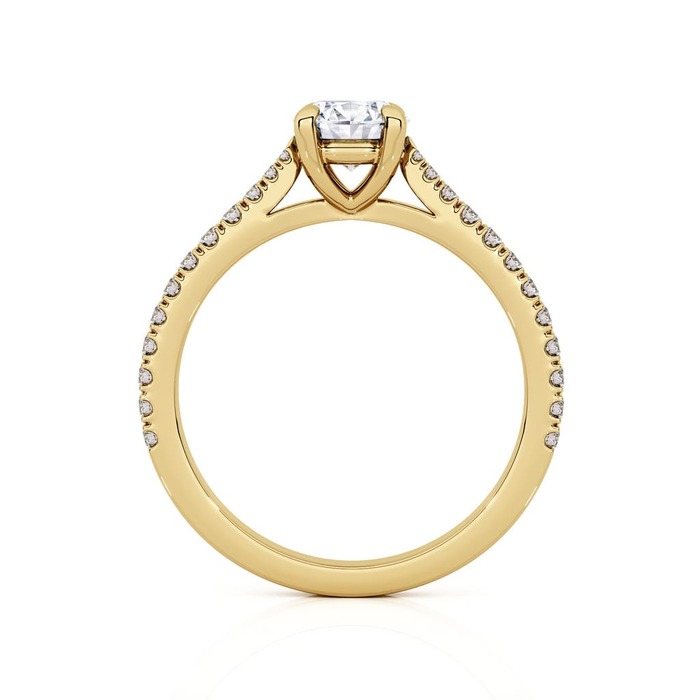 sell Engagement ring Paved  Diamond Yellow Gold Diam with diamond band
