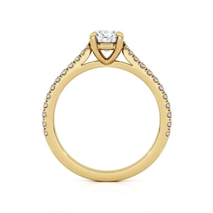 vente Solitaire  Classique avec pavage  Diamant Or Jaune Diam Pavé