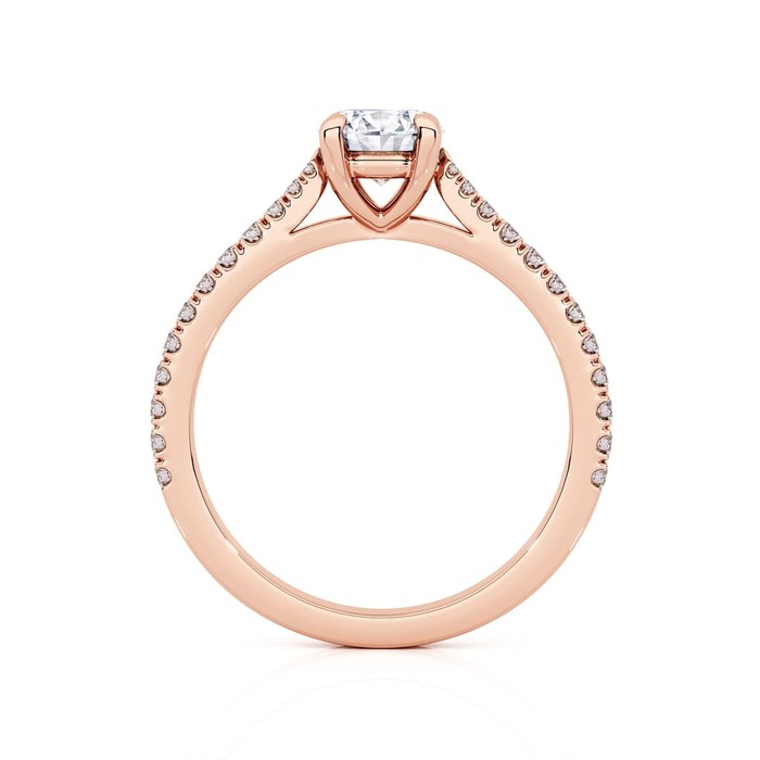 sell Engagement ring Paved  Diamond Pink Gold Diam with diamond band
