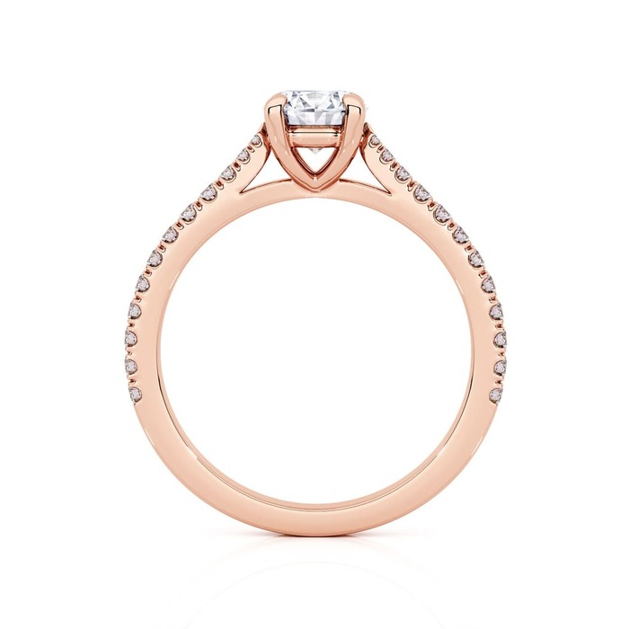 vente Solitaire  Classique avec pavage  Diamant Or Rose Diam Pavé