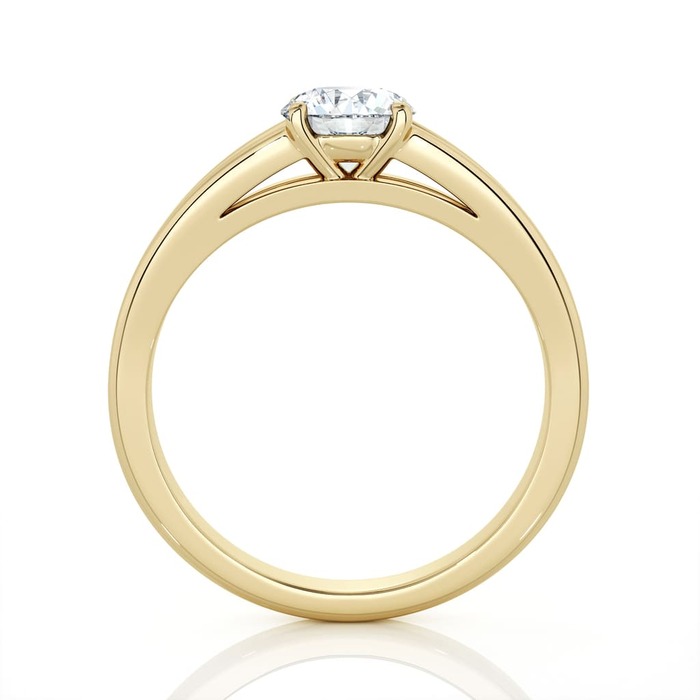 vente Solitaire  Classique  Diamant Or Jaune Double Anneau