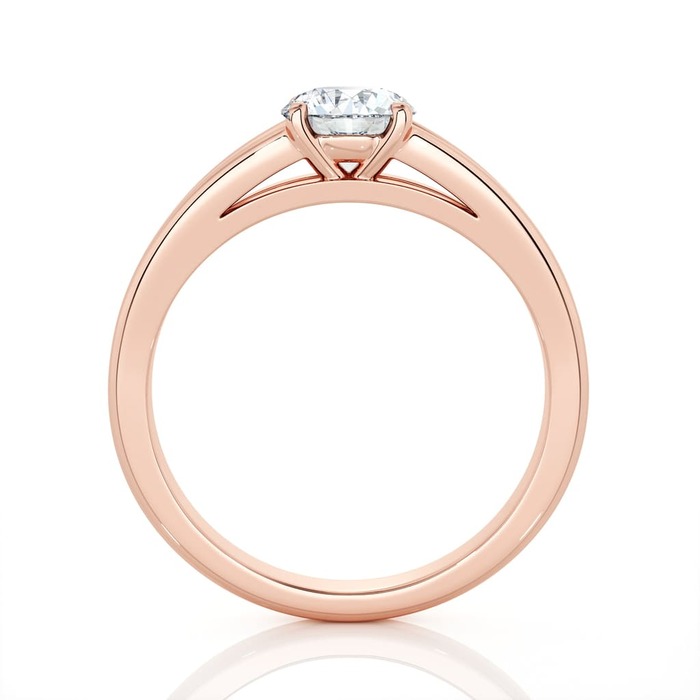 vente Solitaire  Classique  Diamant Or Rose Double Anneau