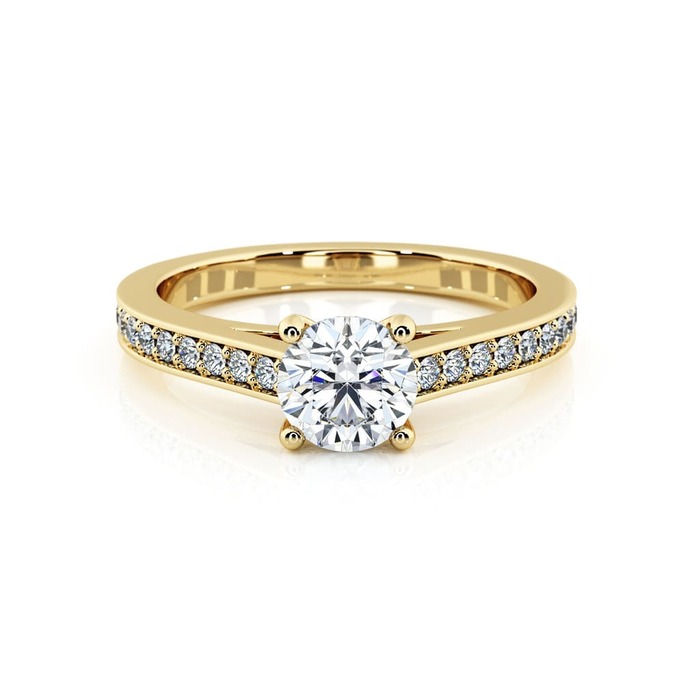 purchase Engagement ring Paved  Diamond Yellow Gold 4 Claws Karma (paved)