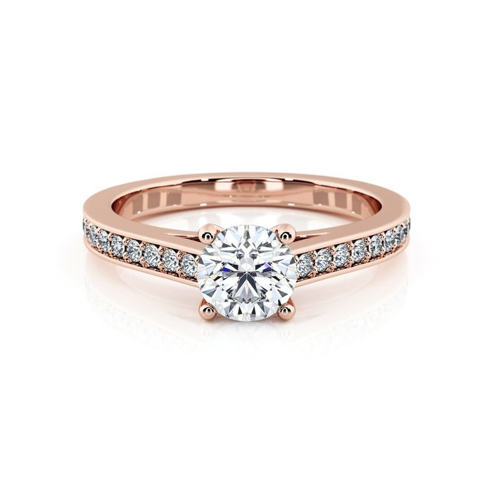 purchase Engagement ring Paved  Diamond Pink Gold 4 Claws Karma (paved)