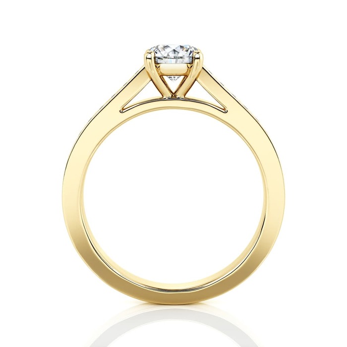 vente Solitaire  Classique avec pavage  Diamant Or Jaune Karma 4 Griffes avec pavage