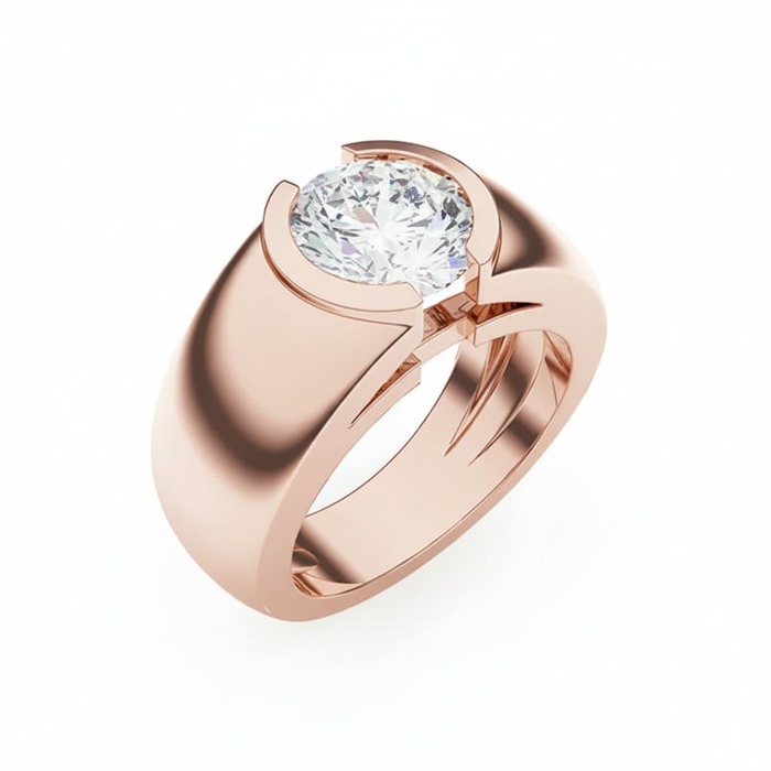 Solitaire Classique Diamant Or Rose LUNA