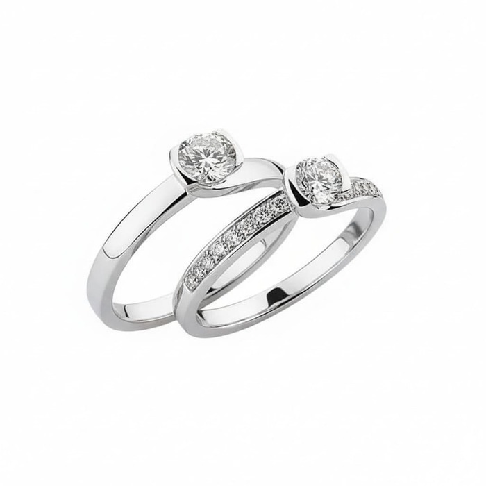 Engagement ring Classics Diamond White Gold NEW LOVE EMBRACINGS