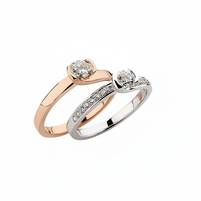 Solitaire Classique Diamant Or Rose NOUVELLES ETREINTES
