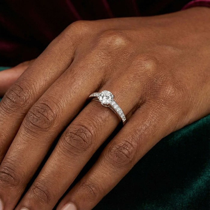 buy Engagement ring Paved Diamond White Gold PARIS Premium 2