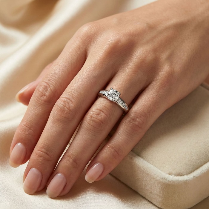 buy Engagement ring Paved  Diamond White Gold PARISOLO (paved)