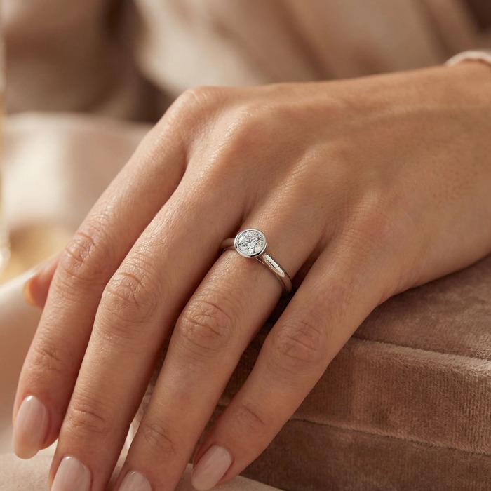 acheter Solitaire  Classique  Diamant Or Blanc serti clos ETERNITE