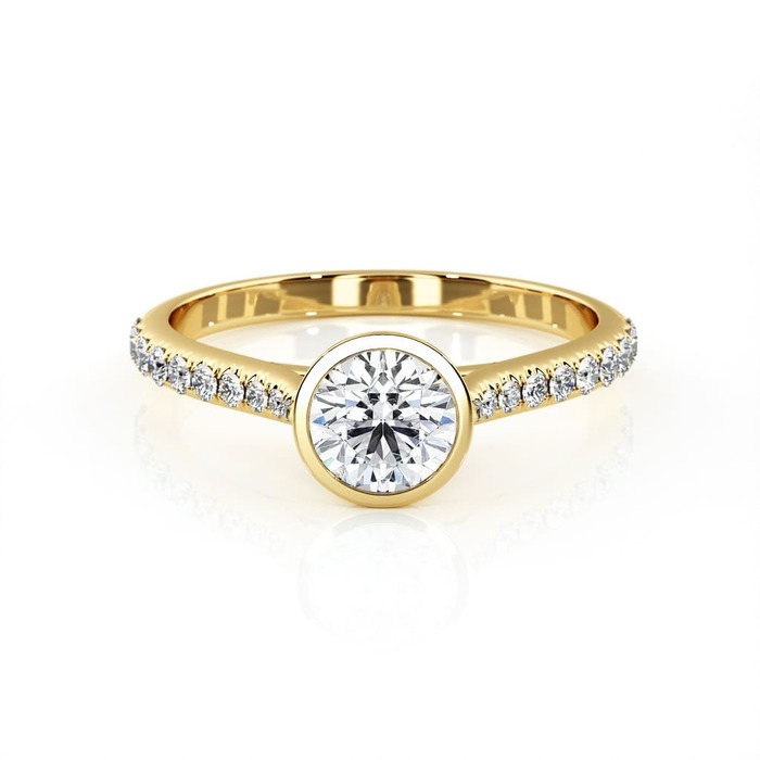 purchase Engagement ring Paved  Diamond Yellow Gold diamond band ETERNITY