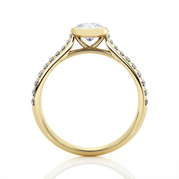 sell Engagement ring Paved  Diamond Yellow Gold diamond band ETERNITY