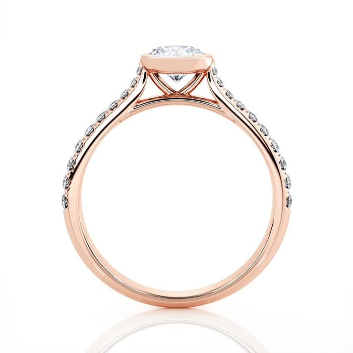 sell Engagement ring Paved  Diamond Pink Gold diamond band ETERNITY