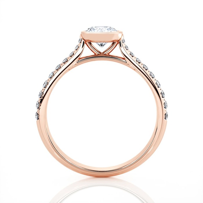 vente Solitaire  Classique avec pavage  Diamant Or Rose serti clos pavé ETERNITE