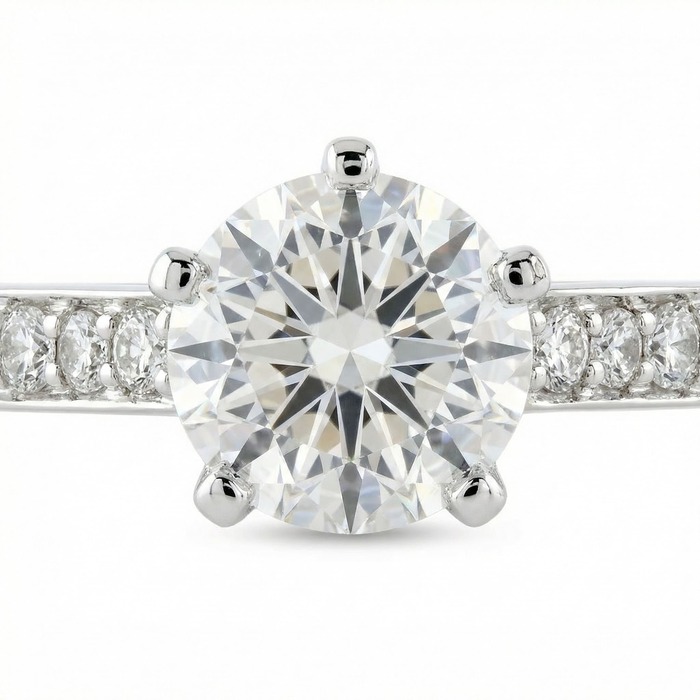 vente Solitaire  Classique avec pavage  Diamant Or Blanc SOLITAIRE 5 +