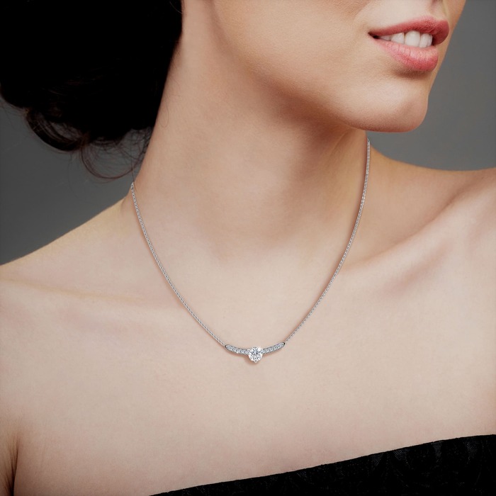 buy Pendant & Necklace Classics Diamond White Gold Barrette of diamonds