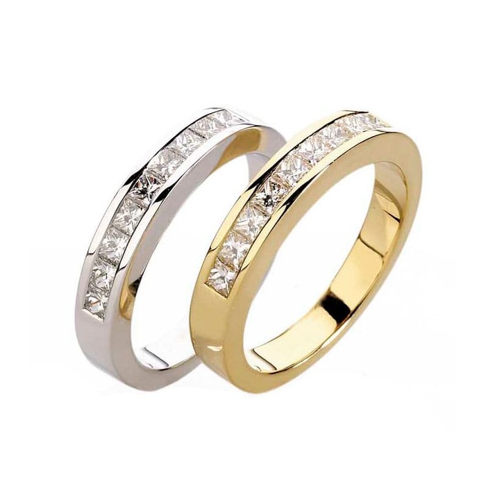 purchase Wedding Band Half set  Diamond Yellow Gold PRINCESS